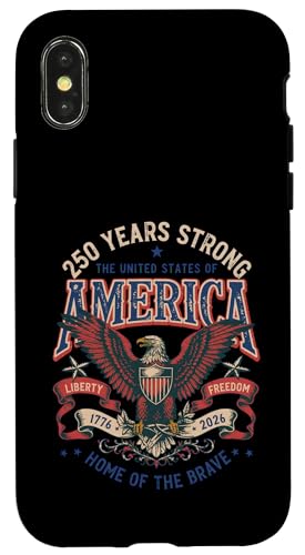 250 Years Strong USA - 2026�N7��4�� ���B���e�[�W - ���g�� �X�}�z�P�[�X iPhone X/XS �p