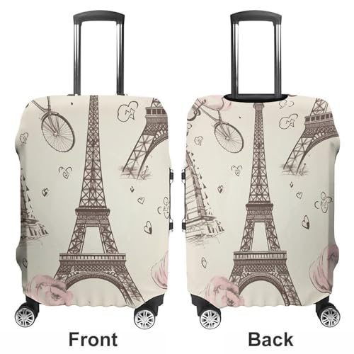 The Eiffel Tower Luggage Cover, Washable Elastic Suitcase Cover Protector Fit 18-32 Inch Luggage3