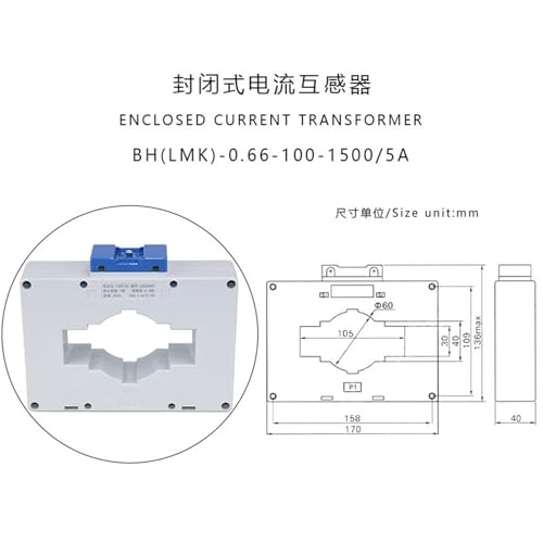 Transformador de corriente industrial de 50Hz y 660V con ventana rectangular grande 2