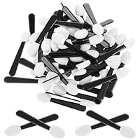 Giantree 50 Stück Lidschatten-Applikatoren, Schwamm Lidschatten Pinsel Wiederverwendbarer Kleine Pinsel Doppelseitig schwarze Lidschatten-Pinsel Make-up-Werkzeuge