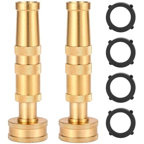 Sanpaint Heavy-Duty Brass Adjustable Twist Hose Nozzle, 2 Pack Cover