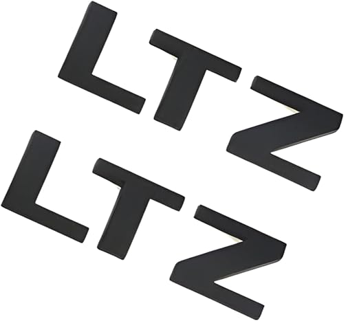 Miniatura 2 de LTZ - Emblema de 2 piezas - Diseño 3D para Chevrolet Silverado, Sierra, Tahoe y Suburban - Acabado negro mate - Adhesivo fuerte