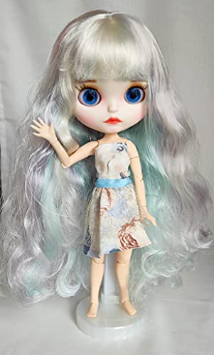 Puppe Blythe Gelenkkörper Nackt Lange Pastell Regenbogen Haare 30cm BJD Meerjungfrau Einhorn – Bild 4