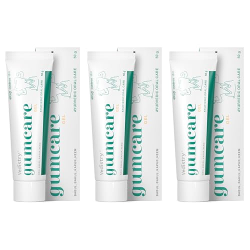 Image of Gumcare Gel Toothpaste Ayurvedic Blend with Neem, Babul, Bakul, Lavang & Amalaki for Strengthens Gums, Eliminating Bad Breath & Cleaning Teeth | Natural Gum Care for Redness, Bleeding & Swollen Gums | Natural Dental Gel for Sensitivity Protection, Fighting Cavities & Complete Oral Wellness - 50 Gm (Pack of 3)