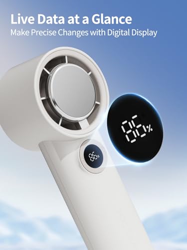 Snapgear Handheld Fan DASH2, Ice Pad Cooling, Rapid Cooling for Sports, 5 Speed, 4000mAh, 13000 RPM, Digital Display, Portable, White — view 6