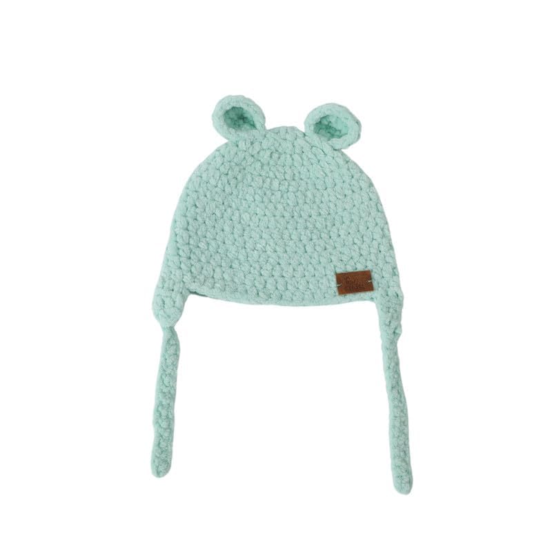 Image of Handmade Knitted Self Design Woolen Beanie Cap for Kids - White & Red 6-12 M | Winter Cap for Baby | FUNCAP56-6-12 M