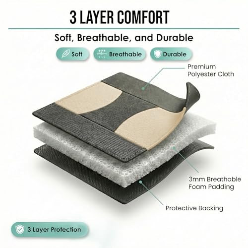 FH Group Flat Cloth Full Set Car Seat Covers Three Row 7 Seater - Universal Fit for Cars, Trucks & SUVs Beige by FH Group - Image 9