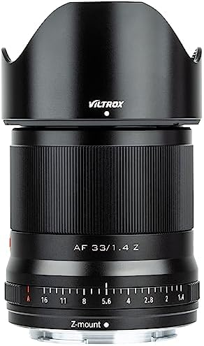 VILTROX 33mm f/1.4 F/1.4 Lens for Nikon Z Mount Camera, Large Aperture Auto Focus STM Advanced Motor APS-C Lens for Nikon Z5 Z50 Z6 Z6II Z7 ZII