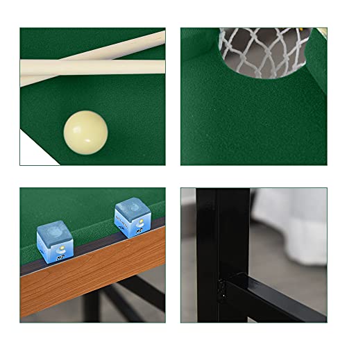 Soozier 55" Portable Folding Billiards Table Game Pool Table For Whole Family Number Use With Cues, Ball, Rack, Chalk, Green #TOP6
