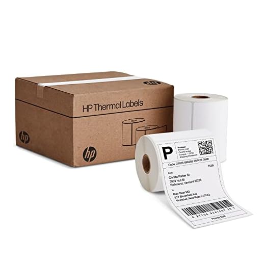 HP 4” x 6” Direct Thermal Shipping Labels, 2 Rolls 250 Sheets per Roll, Multipurpose Thermal Labels for Personal or Business Use, Compatible with HP and Other Thermal Label Printers