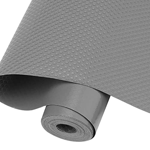 Trintion Drawer Liners 45cm X 500cm EVA Kitchen Shelf Liner Non-adhesive Waterproof Non-Slip Oil-Proof Washable Cupboard Cabinet Liner Refridge Locker Anti-Slip Mats Sink Protector (Grey)