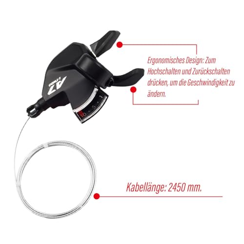 CNCLOL Schaltwerk 10 Fach für Shimano/sram，Schalthebel 10Fach Rechts, Fahrrad Schaltung 10 Fach Set für MTB/Rennrad/Mountain Bike.