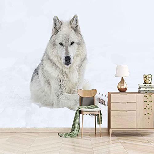 Papier peint canevas 3D loup impression HD moderne auto-adhésif - 2