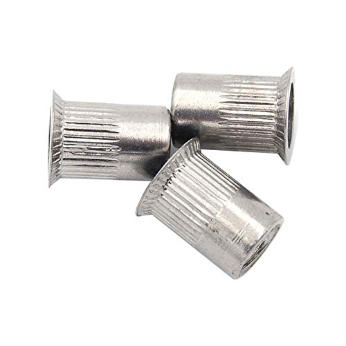 100pcs Stainless Steel Light Body Countersunk Open End Cylinder Rivet Nut Insert (M6)
