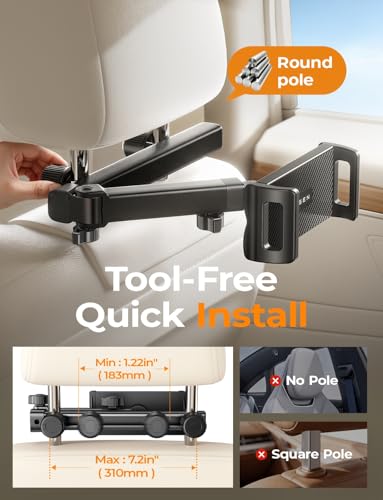 LISEN iPad Holder for Car Mount, Tablet Holder Car Headrest Kids Travel - image 6