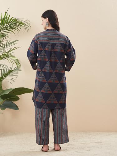 Image of MOKOSH Women's Cotton Printed Full Sleeve Round Neck Kurta Palazzo Co-Ord Set