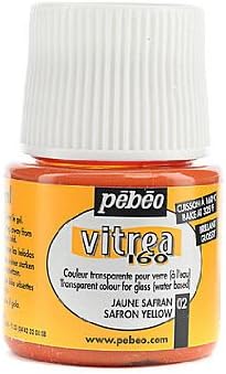 Pebeo Vitrea 160 Glass Paint Saffron Yellow Gloss 45 ml [Pack of 3 ]