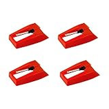 Material confiable: estas agujas de reproductor de grabación están hechas de plástico ABS de alta calidad y aluminio, con un lápiz cerámico de rubí (presión de aguja 4-6 g), liviana y duradera, no fácil de romper y segura para su precioso reproductor de registros.Puedes usarlos con confianza.