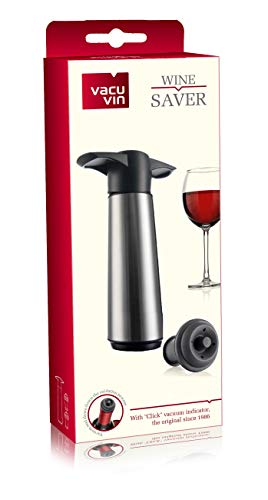 Vacu Vin Stainless Steele Wine Saver (Stainless Steel Pump + 3 Stoppers)