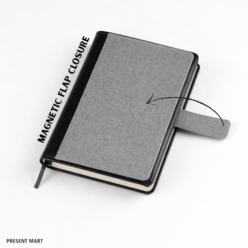 Image of Personalied A5 Executive Diary Organizer with Card or Cash Slot, Magnetic flap & Pen Loop |Premium Personal Organizer for Office | journel Diary For Men & Women | Executive Diaries | Diary for Personal Use | Journal Notebook (Black grey)