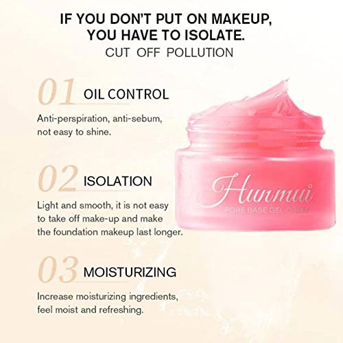 Hunmui Face Primer Pore Base Gel Cream Cover Pores Water Embellish Skin Silky Finish Primer Remove Excess Oils Isolating Pore Light Weight Primer Natural Make Up To Flawless Face Firming Moisturizers #TOP2