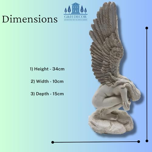 Estatua de jardín ángel llorón para duelo al aire libre