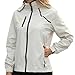 GIISAM Raincoats for Women with Hood Waterproof Light Weight Rain Jackets Foldable Outdoor Wind Breakers Female White