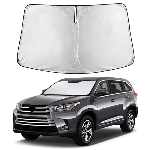 EcoNour Windshield Sunshade Compatible for Toyota Highlander 2014-2017 2018 2019 Sun Visor for Front Windshield & Window Sun Shade Cover UV Heat Blocker & Protector Car Accessories