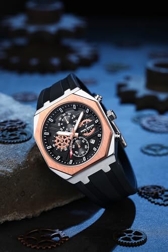 Image of Daniel Hechter Paris Orsay Collection Multifunctional Watch for Men with Octagone Dial and Silicon Strap-DHM1007