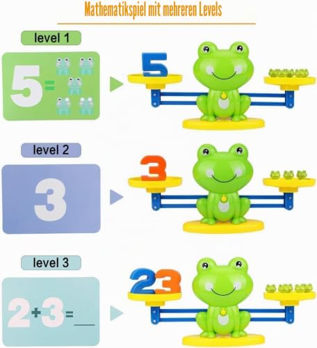 HOWADE Frosch Balance Mathematik-Spiel-Spielzeug, Kinder, Wiegewaage, pädagogisches Zählspielzeug für Vorschüler/Kindergarten… – Ansicht 3