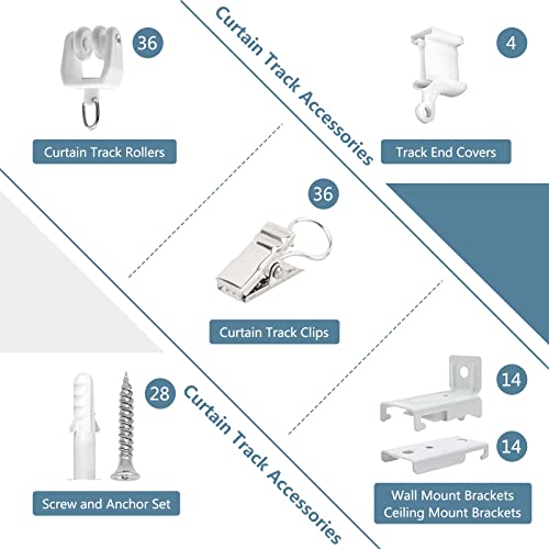 image for KOLAKO Bendable Ceiling Curtain Track Flexible Curved Curtain Tracks W