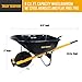 True Temper R6STFFEC 6 Cu. Ft Steel Tray Wheelbarrow with Never Flat Tire & Steel Handles, Black