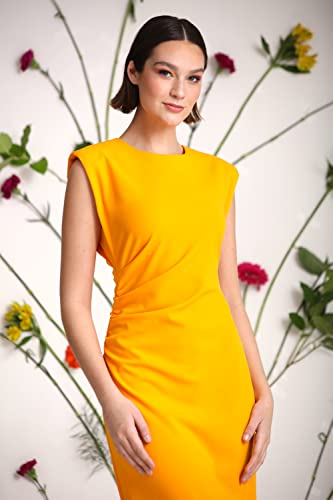 Donna Morgan Women's Sleek and Sophisticated Crepe Dress with Flattering Shirring at Side Seam4