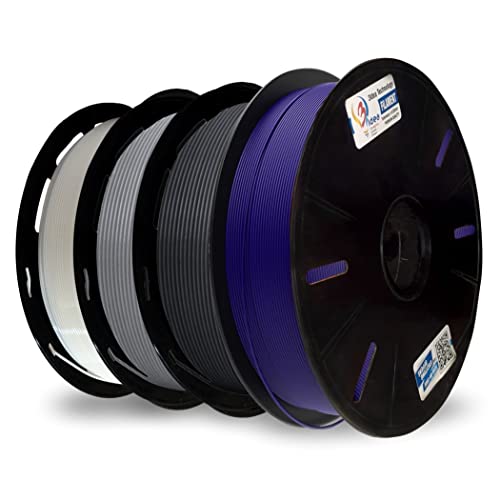 Image of 3 idea Imagine Create Print Premium PLA 1.75mm 3D Printer Filament Bundle | Dimensional Accuracy + /- 0.03mm (4KG Total, 1KG /Spool) | 4 Colors Combo (Black, White, Grey, Blue)