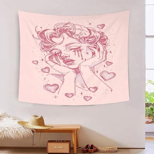 Tapisserie rose effet 3D grand format pour deco chambre ado et salon cocooning