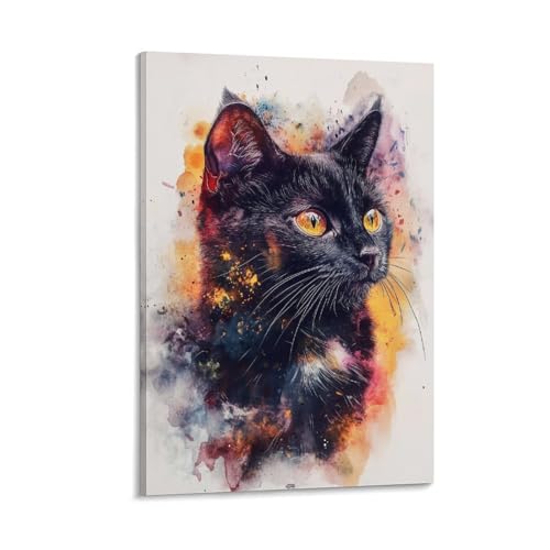 Décoration murale portrait de chat et tableaux d'art moderne