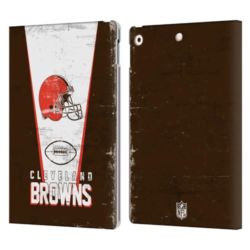 Protégez votre iPad 10.2 des chocs avec l'étui cuir NFL Cleveland Browns pour fan de football