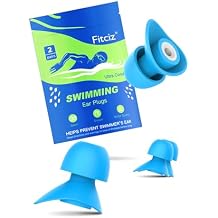 Swimming Ear Plugs for Adults, 2 Pairs Waterproof Earplugs in Case for Swimmers, Men, Women, Washable, Reusable, Comfortable S+M for Women, L+M for Men