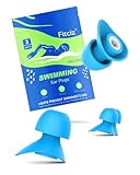 Fitciz Ohrstöpsel Schwimmen Erwachsene - mit Delikat Aufbewahrungsbox - 2 Paare Wiederverwendbare Weich Silikon Ohrenstöpsel Schwimmen - Swimming Earplugs (Himmelblau-(L+M)-Herren1)