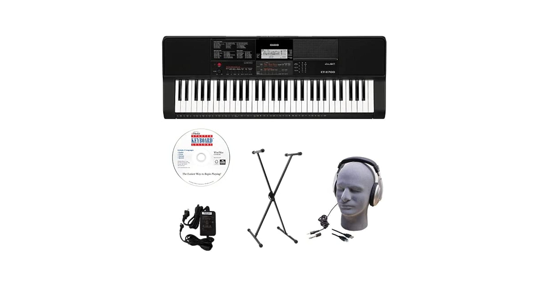 CASIO CT-X700+専用ヘッドホン付き Amazon.com: Casio CT-X700 Keyboard Pack with Stand