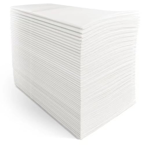 Uonlytech 50piezas Servilletas Desechables de Cena Color Blanco Gruesas para Hotel y Fiesta Toallas de Mano Seguras para Banquetes y Uso Restaurante