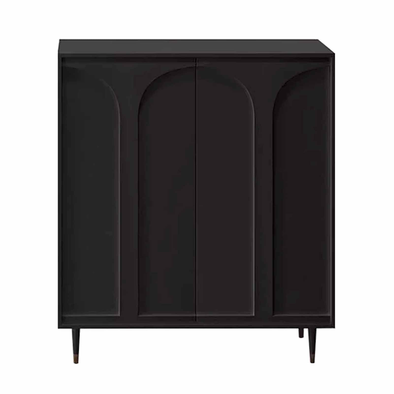 Meuble à chaussures pour couloir en bois noir design anti-poussière