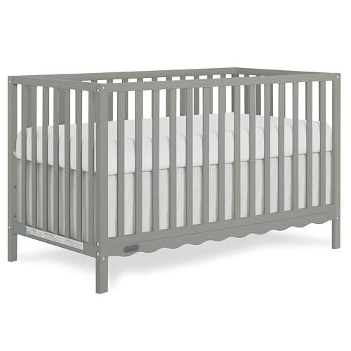 Image of Dream On Me Synergy Wave 5-in-1 Convertible Full Size Baby Crib, Seagrass | Solid Wooden Nursery Crib, 3-Mattress Height, Converts to Toddler, Day & Full Size Bed, GREENGUARD Gold & BSA Verified