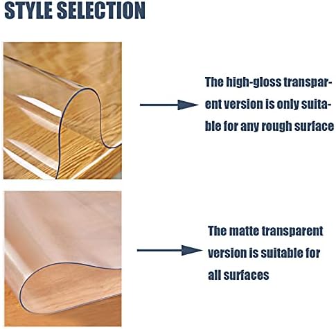 AJSJ Transparent Table Cover Protector, Anti-Hot Table Mat Transparent Tablecloths for Office Computer Desk Sofa Dining Table 1 mm-Round 50 cm
