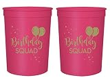 Birthday Squad Cups, Set of 12, 16oz Birthday Stadium Cups, Perfect for Birthday Parties, Birthday D