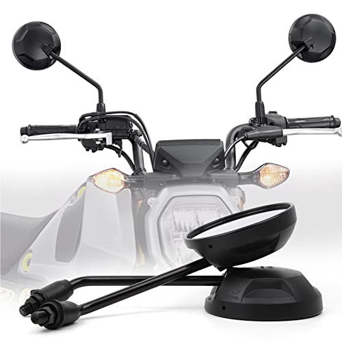 Image of Mokuo Round Rearview Mirrors X Type with M8 M10 Bolt,Handle Bar Mount Fit for Honda Grom MSX125 2013-2022 CMX 300 500 Rebel 2017-2022 Monkey 125 Motocycle Mirrors Black