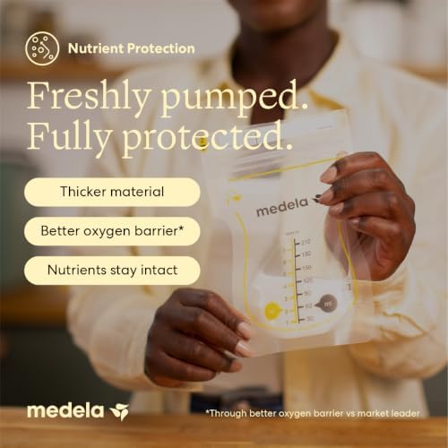 Medela Easy Pour Disposable Breast Milk Storage Bags, 7 oz/210 ml Capacity, Leakproof Design with Milk Protection, Made Without BPA, Pack of 100 - 3