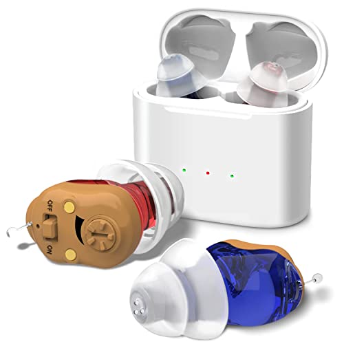 Rechargeable Hearing Aids Hearing Amplifier with Noise Cancelling for Adults - Hearing Aid Cleaning Tools Included