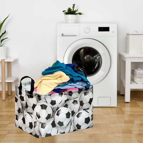 Image of Soccer Football Pattern Nursery Storage Basket