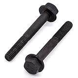 Glvaner M12-1.75 x 70mm (4 pcs) Alloy Steel Flanged Washer Head Hex Bolts, Extra-Large Washer Head, 10.9 Grade Black Oxide Finish GB5789 Partial Thread